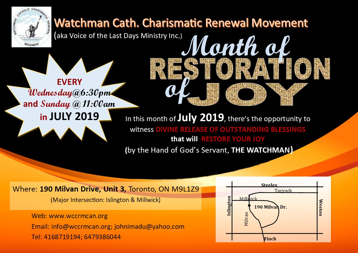 July 2019 Watchman Catholic Charismatic Renewal Movement